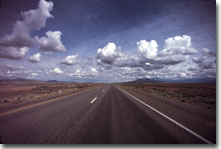 This is a photograph of an interstate highway in Southern Idaho.