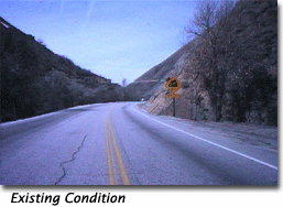 There is one photograph here of the existing highway view near Brigham City, Utah, and a second image of the visual simulation of the proposed new highway alignment.